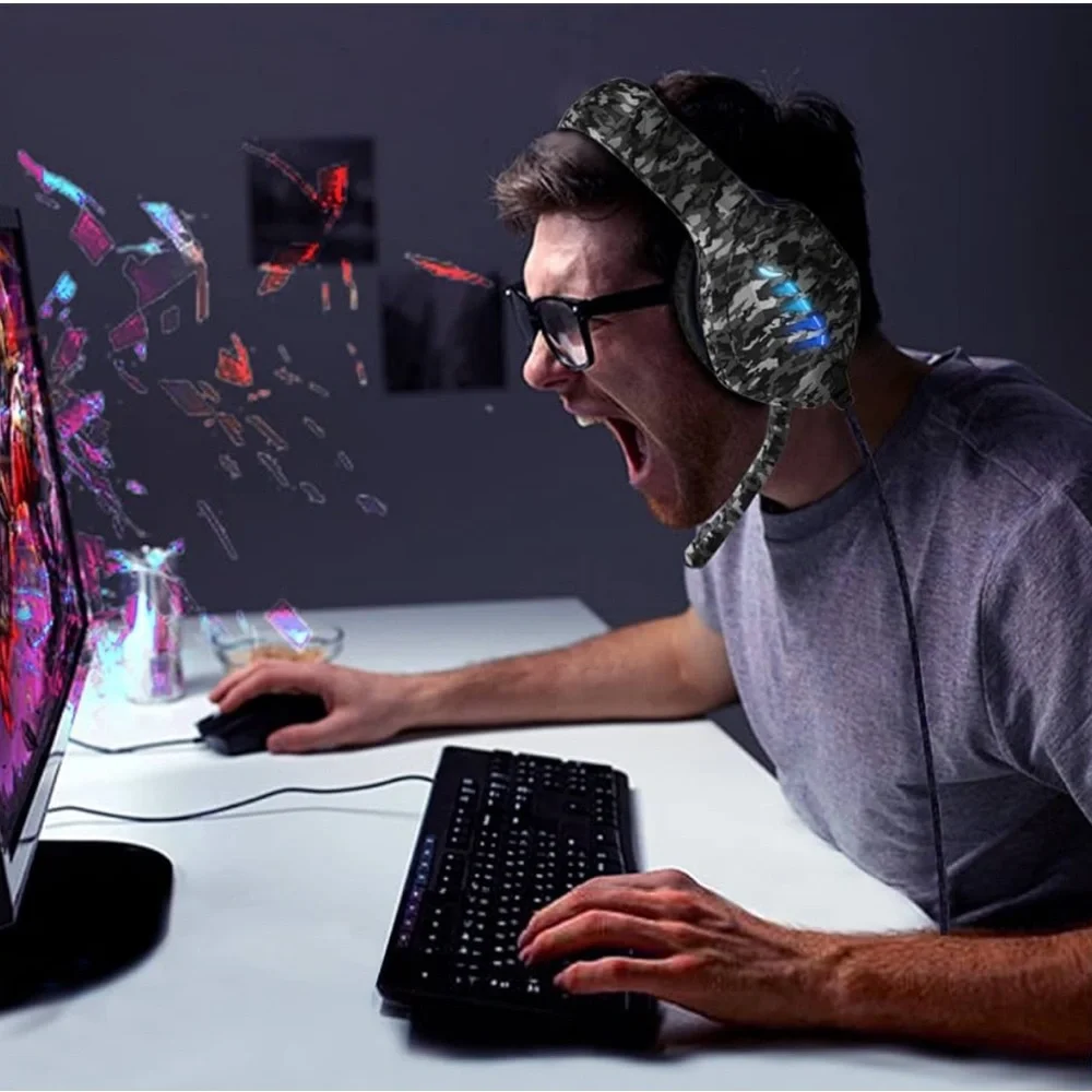 J1 TARGEAL Black Camouflage Gaming Headset
